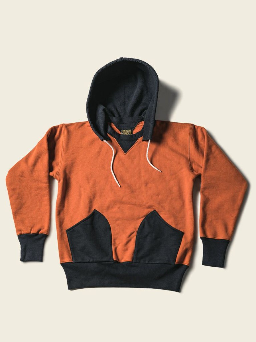 Tops * | Bronson Tops 23 Oz Two-Tone Attached Hood Parka Orange/Black