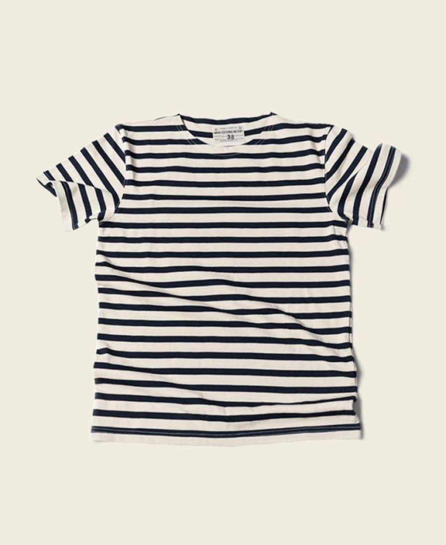 Tops * | Bronson Breton Stripe T-Shirt White/Navy