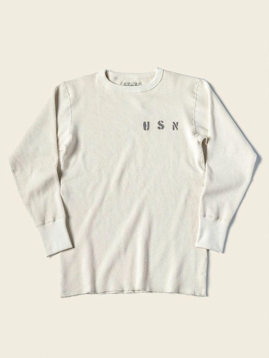 Tops * | Bronson Tops Us Naval Raschel Knitting Waffle Undershirt Apricot