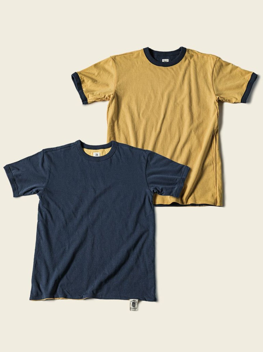 Tops * | Bronson Usn Udt Team Reversible T-Shirt Navy/Yellow