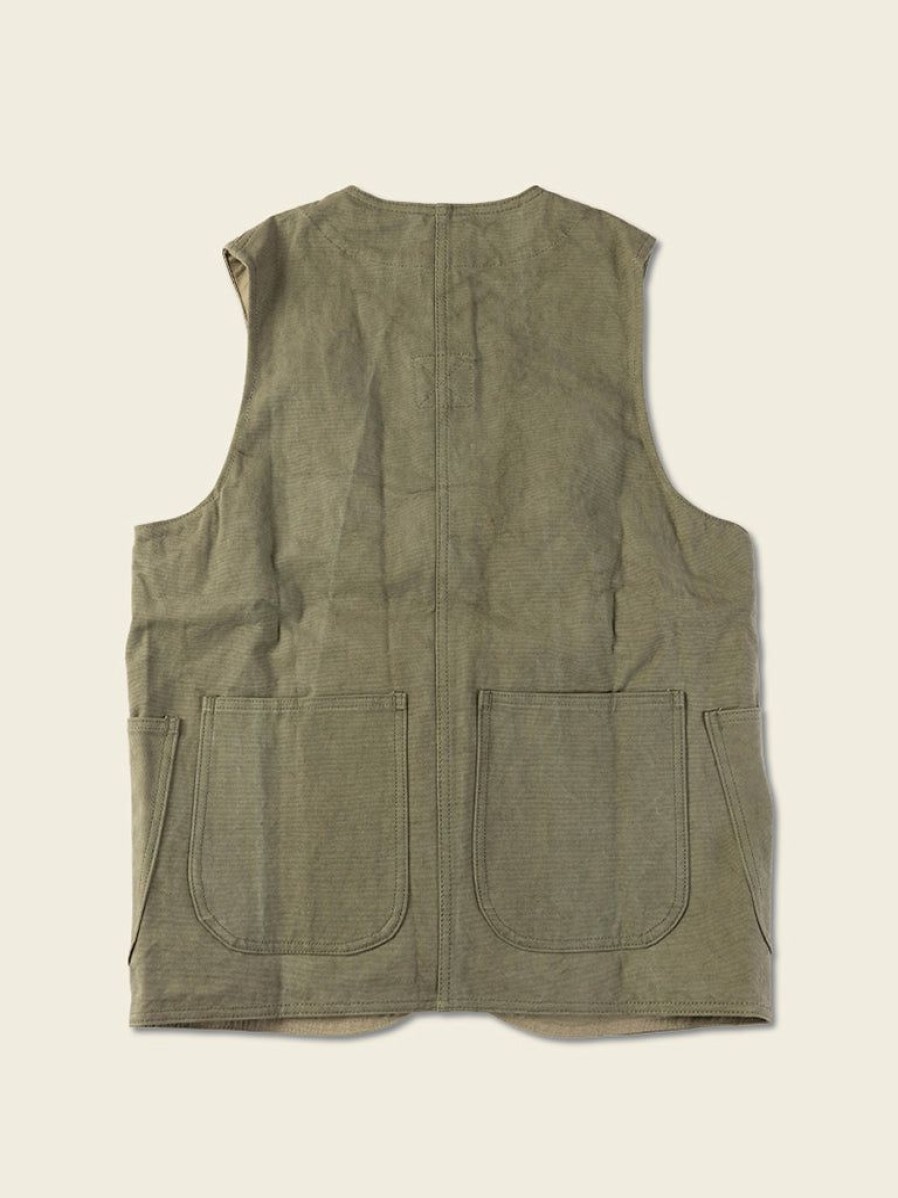 Outerwear * | Bronson 1930S Heavyweight Canvas Game Pocket Hunting Vest Olive