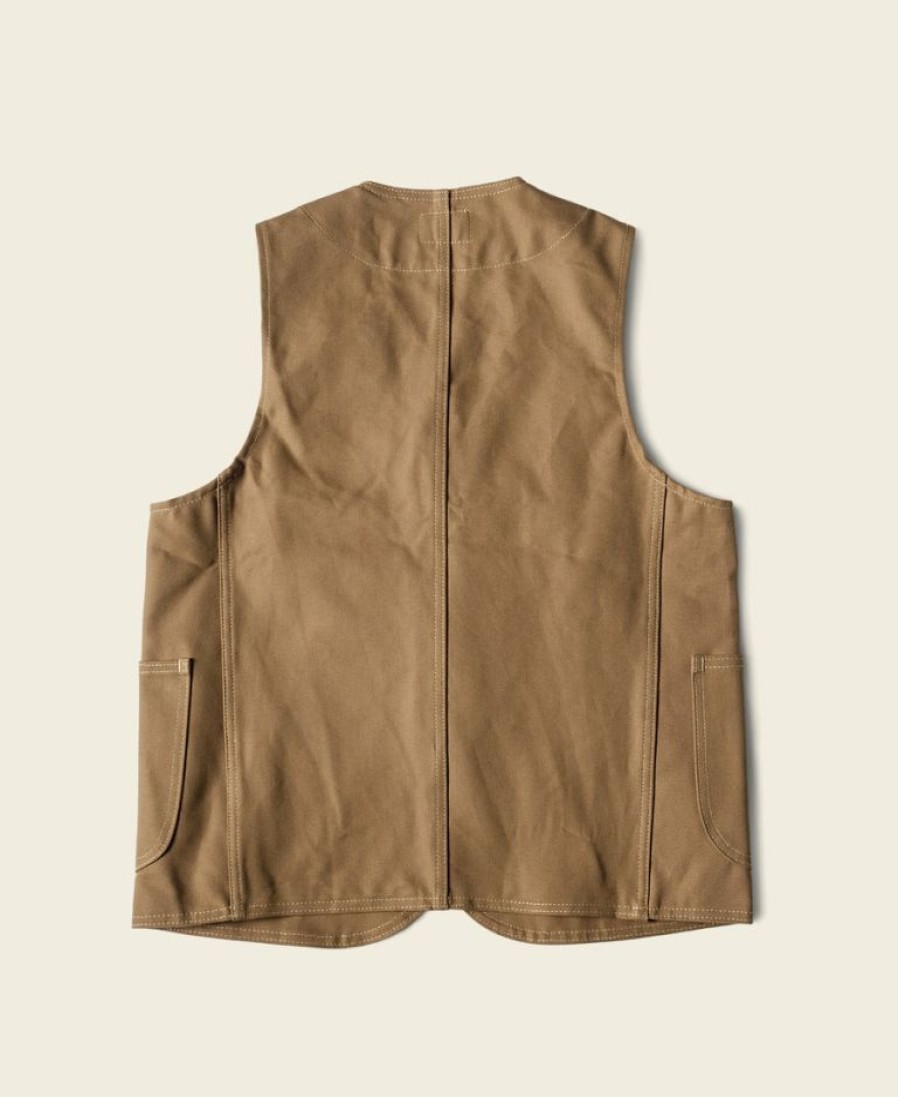 Outerwear * | Bronson New Arrivals 1930S Heavyweight Canvas Game Pocket Hunting Vest Khaki