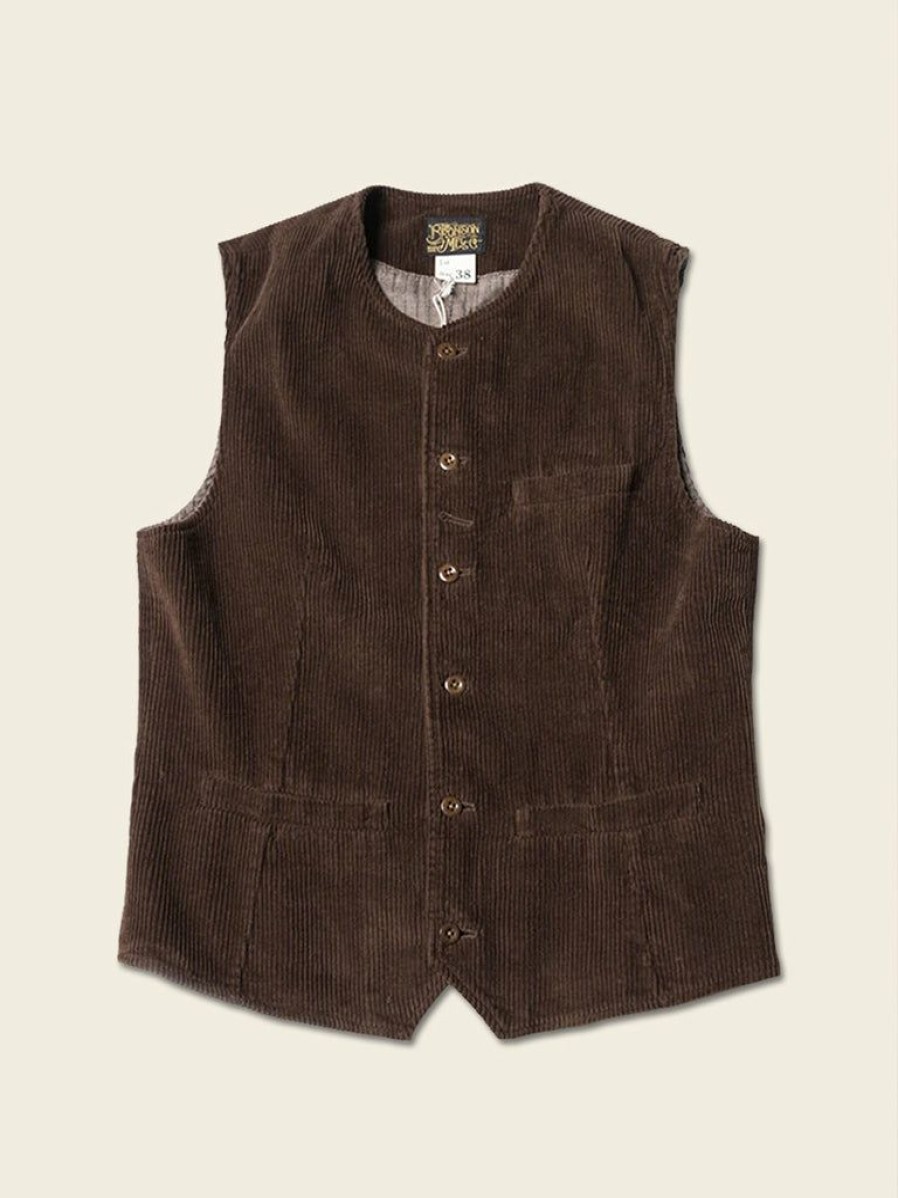 Outerwear * | Bronson Outerwear 1910S Retro Corduroy Vest Brown