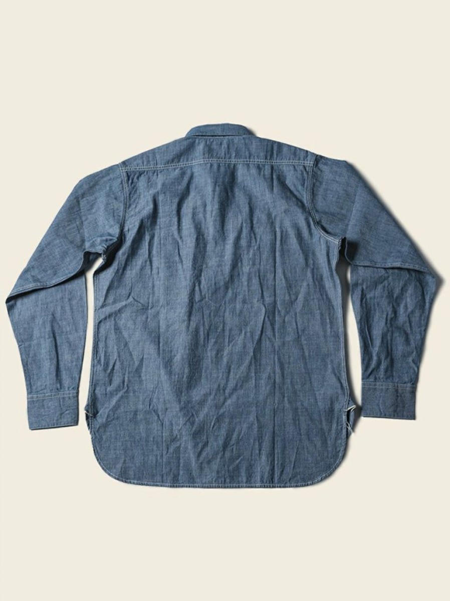 Tops * | Bronson U.S.N. 8 Oz Chambray Shirt Blue