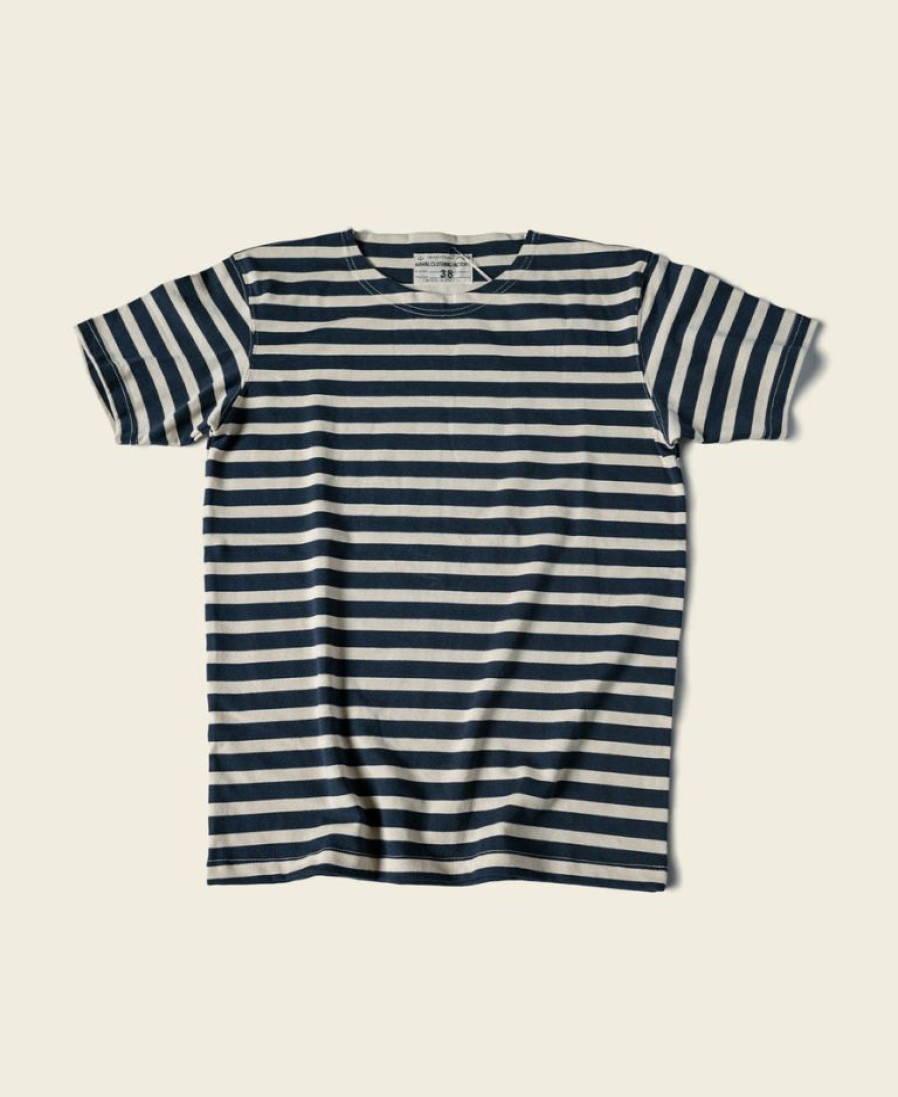 Tops * | Bronson Breton Stripe T-Shirt Navy/White