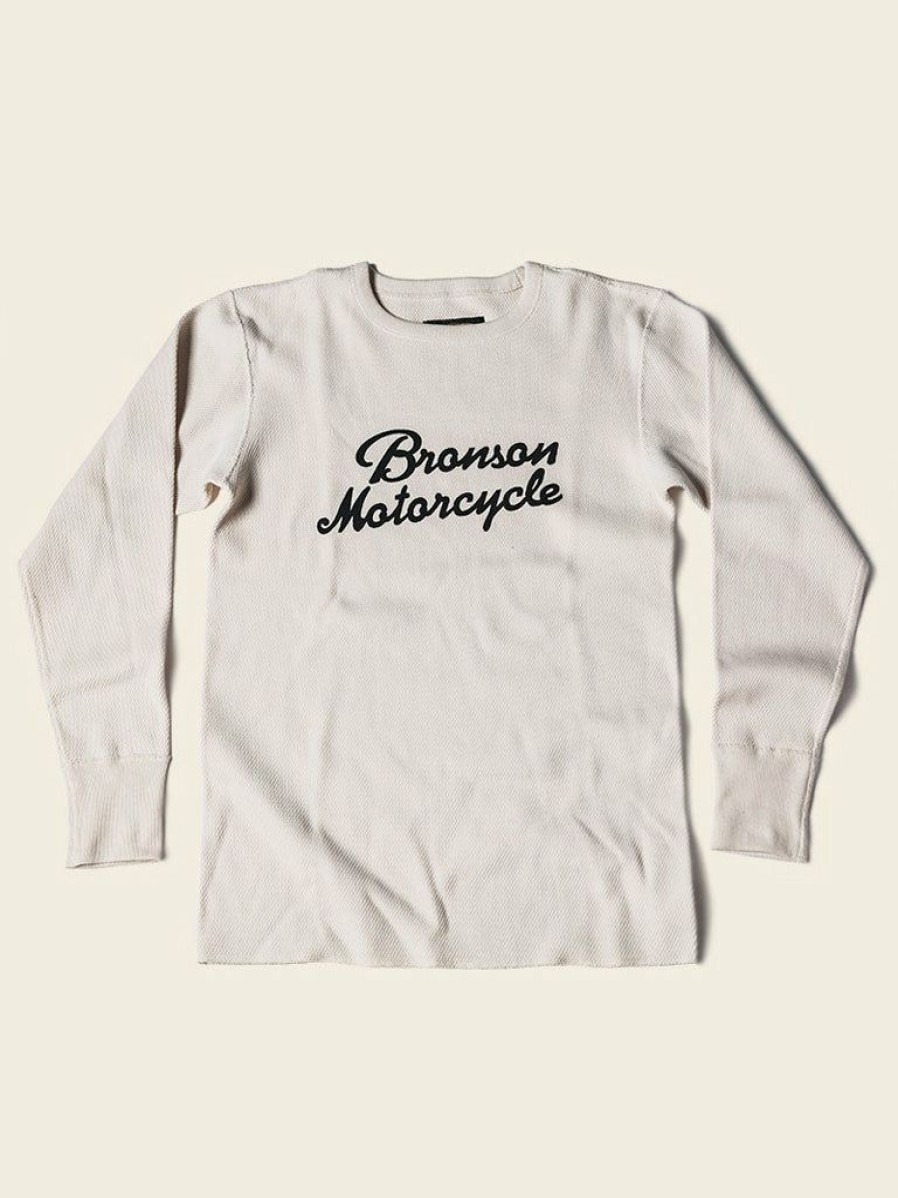 Tops * | Bronson Tops 14 Oz Raschel Knitting Waffle Logo T-Shirt Apricot