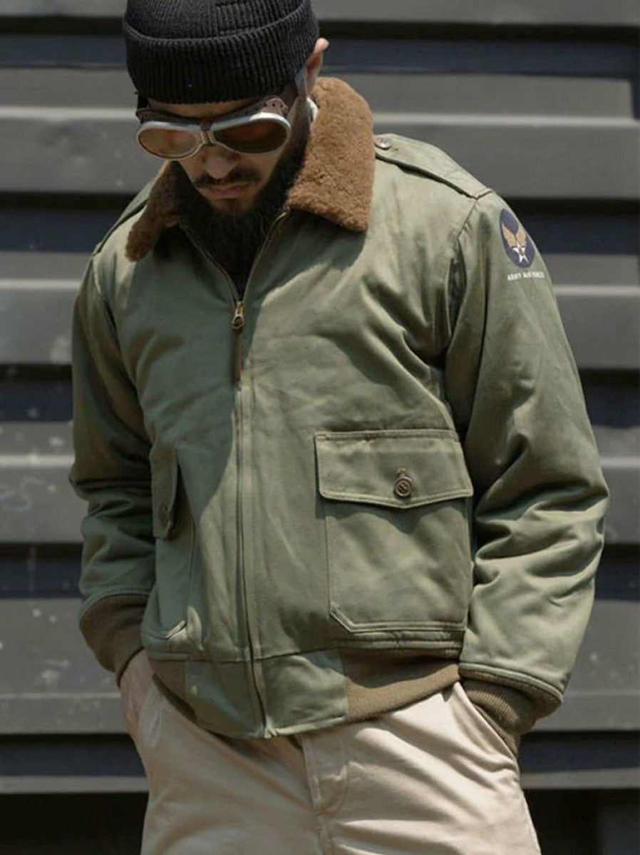 Outerwear * | Bronson Outerwear Usaaf Type B-10 Flight Jacket Olive