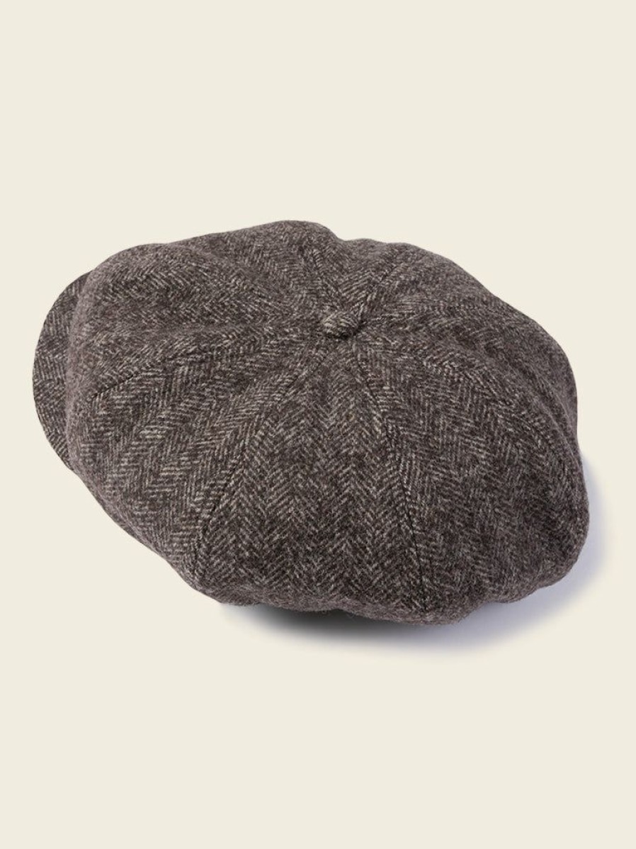 Accessories * | Non Stock Old Time Herringbone Wool News Boy Cap Accessories Brown