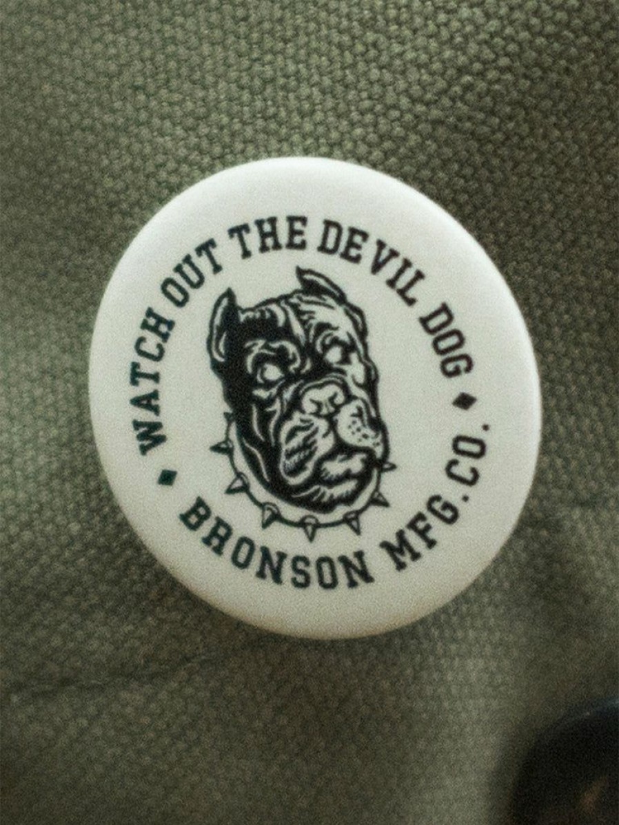 Accessories * | Bronson Vintage Watchdog Pin Button Badge White