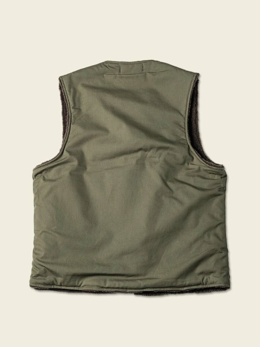 Outerwear * | Bronson Wwii Usn Wool Deck Vest Olive Green