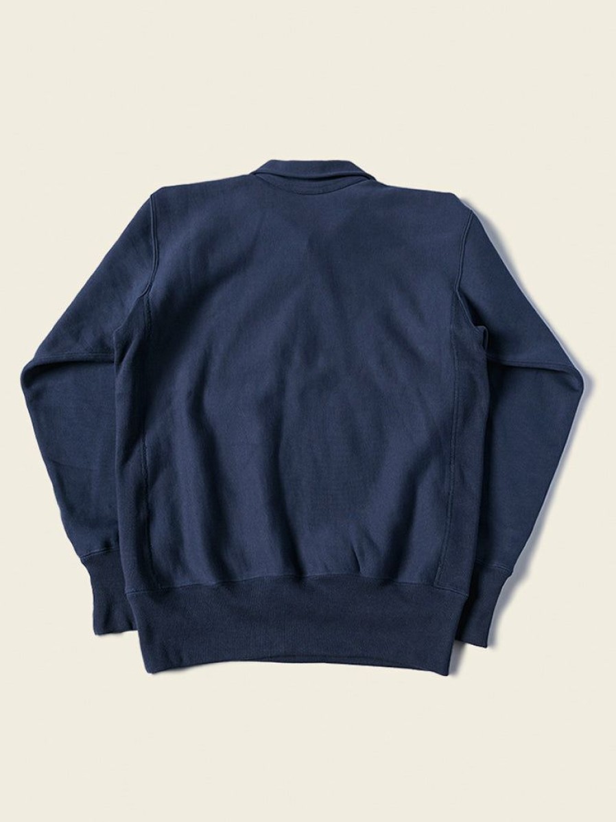 Tops * | Non Stock 1950S Usafa Reverse Weave Half-Zip Sweatshirt Navy