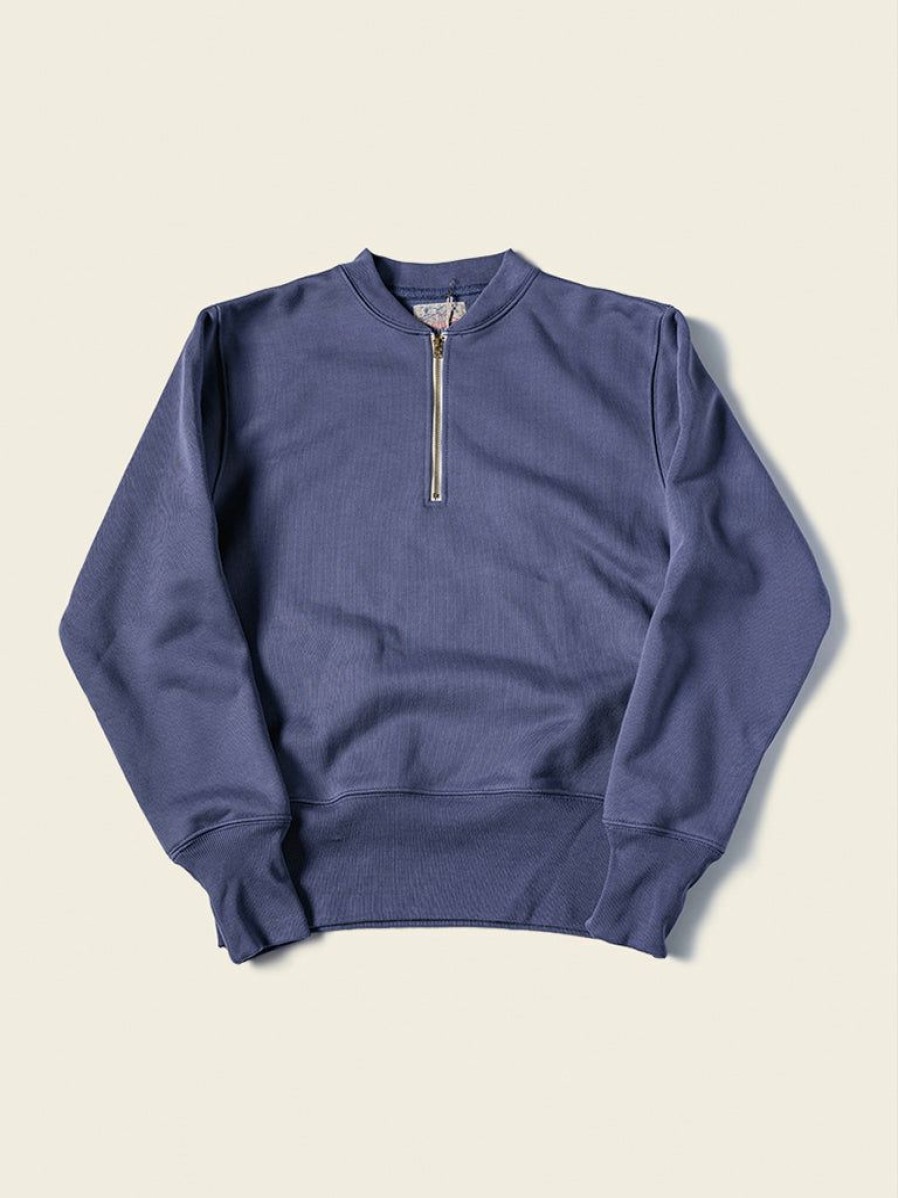 Tops * | Non Stock 20.5 Oz Racing Half-Zip Sweatshirt Tops Bluish Violet