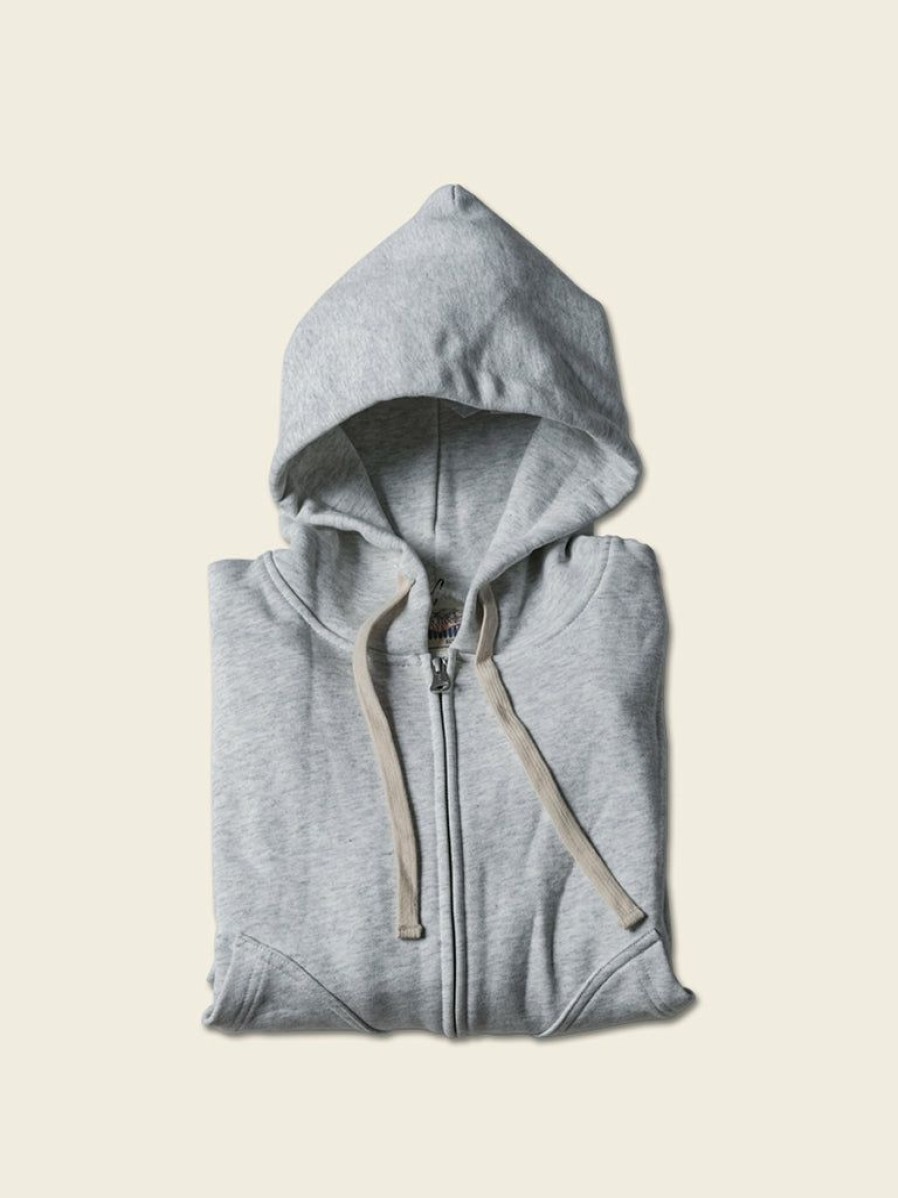 Tops * | Non Stock 17.5 Oz Terry Cloth Zip-Up Hoodie Tops Light Gray