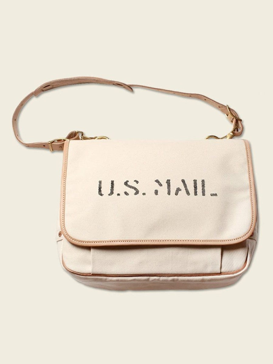 Accessories * | Bronson Accessories 1940S Us Mail Canvas Messenger Bag White