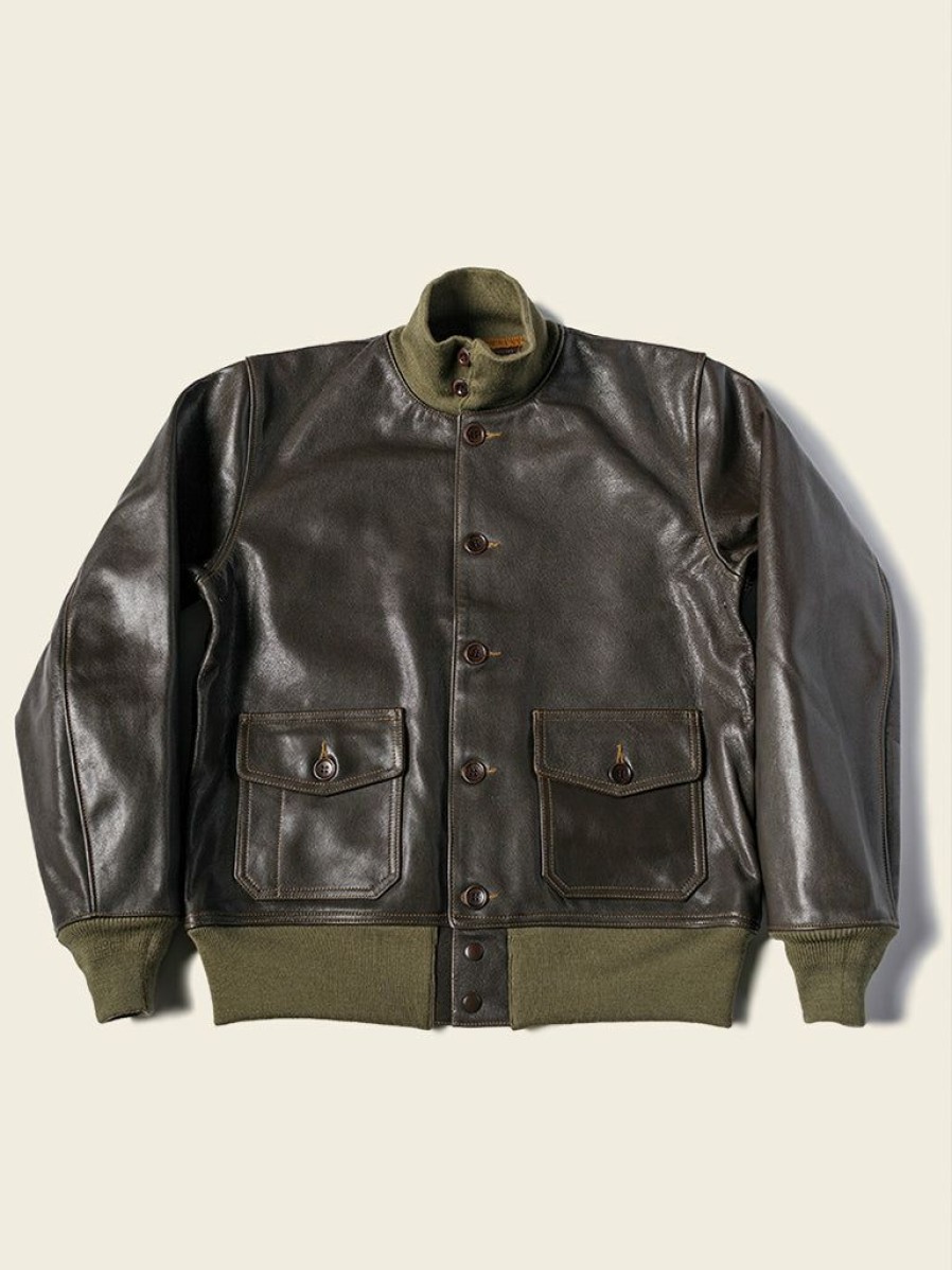 Outerwear * | Bronson Usaaf Type A-1 Leather Flight Jacket Outerwear Dark Brown