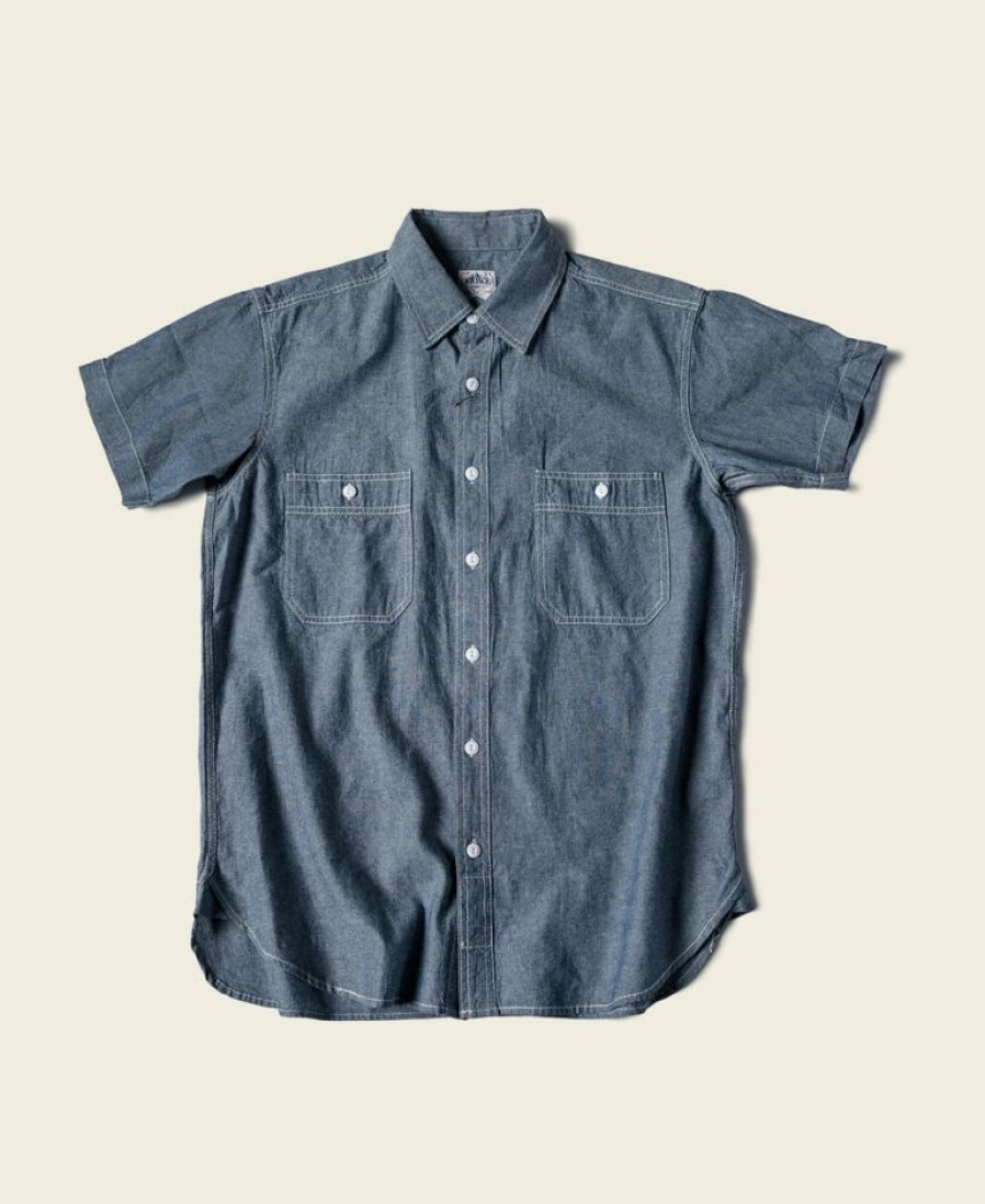 Tops * | Non Stock Vintage 7.2 Oz Chambray Work Shirt Blue