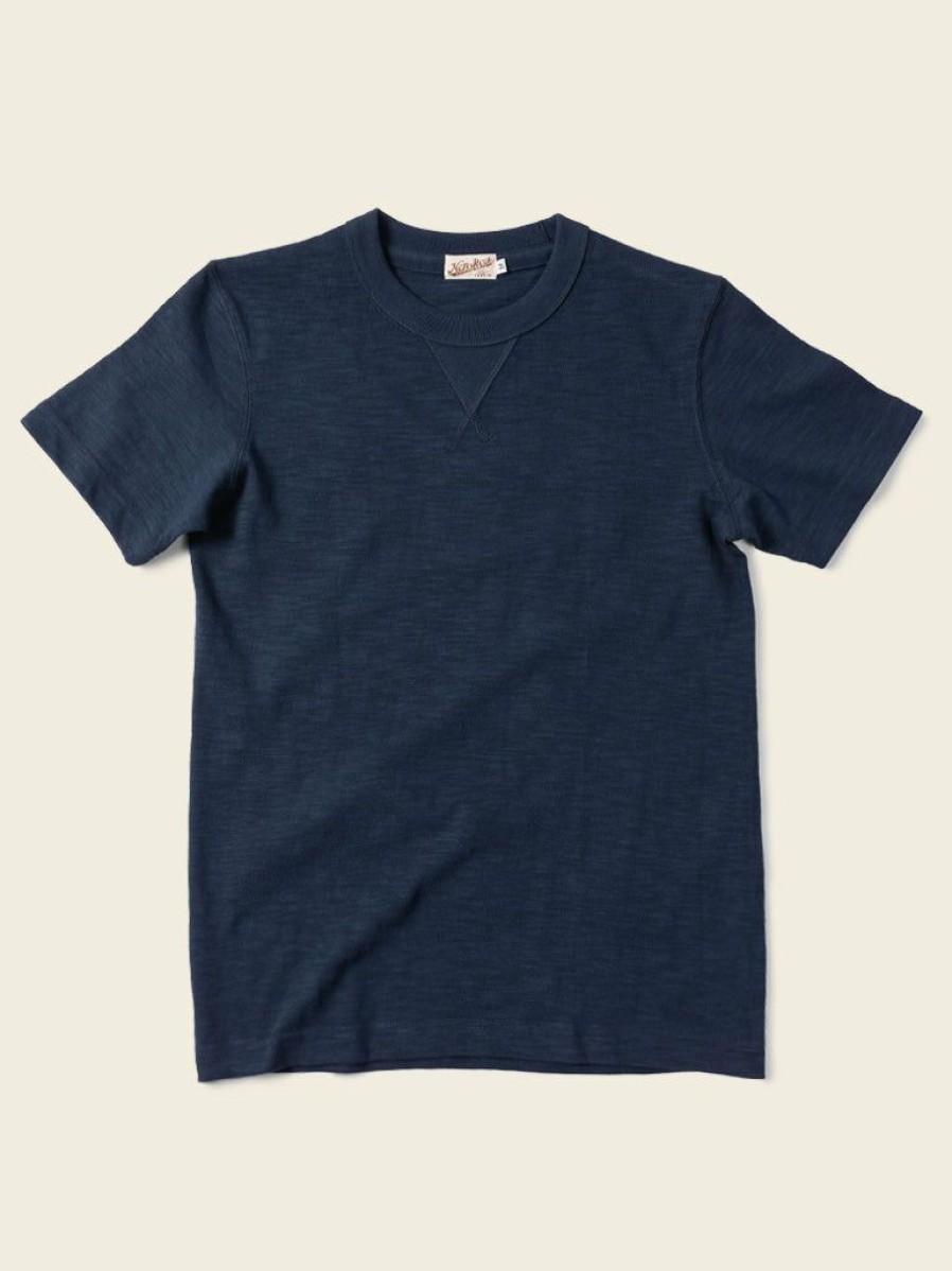 Tops * | Non Stock 10.5 Oz Us Cotton Tubular Gusset T-Shirt Indigo